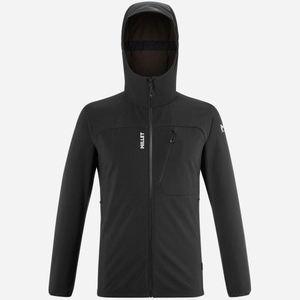 Kurtka softshell męska Millet Magma Shield Hoodie. Czarne kurtki Millet, m, bez wzorów, z softshellu, bez kaptura. Za 689.99 zł.