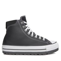 Trzewiki Converse. Czarne botki sznurowane Converse, bez wzorów, bez obcasa, bez zapięcia. Za 569.99 zł.