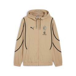 Kurtka Prematch Milan AC 2024/25. Brązowe kurtki Puma, m, bez wzorów, z materiału, bez kaptura. Za 347.75 zł.