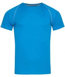 Koszulka T-shirt, Niebieska, Sportowa, ACTIVE-DRY Poliester, Raglanowe Rękawy. Niebieskie bezrękawniki Stedman, bez wzorów, z materiału, bez ramiączek, na fitness i siłownię. Za 55.00 zł.