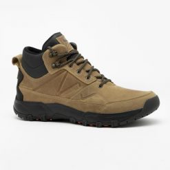 Buty turystyczne męskie Quechua NH500 Mid wodoodporne. Brązowe buty trekkingowe QUECHUA, bez wzorów, przed kolano, bez zapięcia, trekkingowe. Za 299.99 zł.