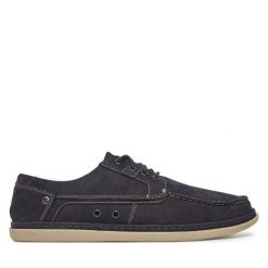 Półbuty Nautica. Niebieskie eleganckie półbuty Nautica, bez wzorów, bez obcasa, bez zapięcia. Za 249.99 zł.