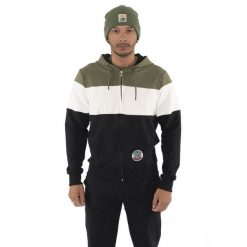 Bluza wygodna z bawełna z kaptur na co dzień. Zielone bluzy LEONE 1947 APPAREL, bez wzorów, z bawełny, bez kaptura. W wyprzedaży za 157.01 zł.