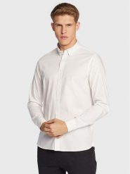 Solid Koszula 21103247 Biały Slim Fit. Białe koszule Solid, l, bez wzorów, z bawełny, bez kołnierzyka, bez ramiączek. Za 99.99 zł.