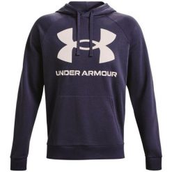 Męska Bluza Polarowa Rival. Fioletowe bluzy z kapturem Under Armour, l, bez wzorów, z bawełny, z kapturem. Za 220.99 zł.