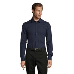Męska Koszula Z Długim Rękawem Blake Stretch. Niebieskie bluzki z długim rękawem SOL'S, m, bez wzorów, bez kołnierzyka, bez ramiączek. Za 194.99 zł.