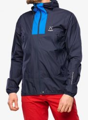 Kurtka przeciwdeszczowa męska Haglofs L.I.M Proof Jacket. Niebieskie kurtki Haglöfs, l, bez wzorów, z materiału, bez kaptura. Za 507.05 zł.