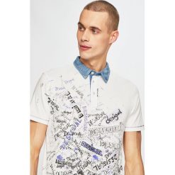 Desigual - Polo. Białe koszulki polo Desigual, m, bez wzorów, z bawełny, bez kołnierzyka, bez ramiączek. W wyprzedaży za 179.90 zł.