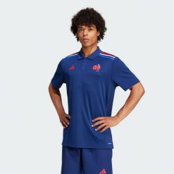 Koszulka France Rugby Home Supporter Polo. Niebieskie koszulki polo Adidas, xs, bez wzorów, z materiału, bez kołnierzyka, bez ramiączek. Za 299.00 zł.