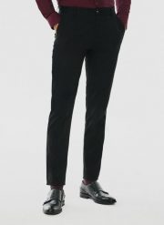 PAKO LORENTE – Gładkie spodnie męskie w kolorze czarnym. Czarne spodnie materiałowe Pako Lorente, na co dzień, l, bez wzorów, z bawełny, casualowe. Za 99.99 zł.