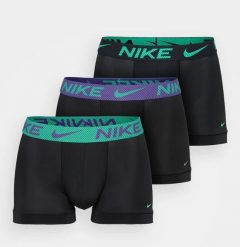 Bokserki Nike Essential Micro 3 szt. czarne zielone fioletowe. Czarne bokserki Nike, m, bez wzorów, z jeansu. Za 169.20 zł.