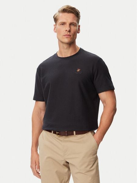 Beverly Hills Polo Club T-Shirt P-SS26M-TS0002 Granatowy Regular Fit. Niebieskie koszulki polo Beverly Hills Polo Club, m, bez wzorów, z bawełny, bez kołnierzyka, bez ramiączek. Za 149.99 zł.