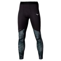 Legginsy Mizuno Virtual. Czarne legginsy długie sportowe Mizuno, bez wzorów, na fitness i siłownię. Za 346.50 zł.