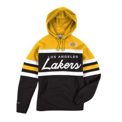 Bluza z kapturem Los Angeles Lakers. Czarne bluzy z kapturem Mitchell & Ness, bez wzorów, z kapturem. Za 447.50 zł.
