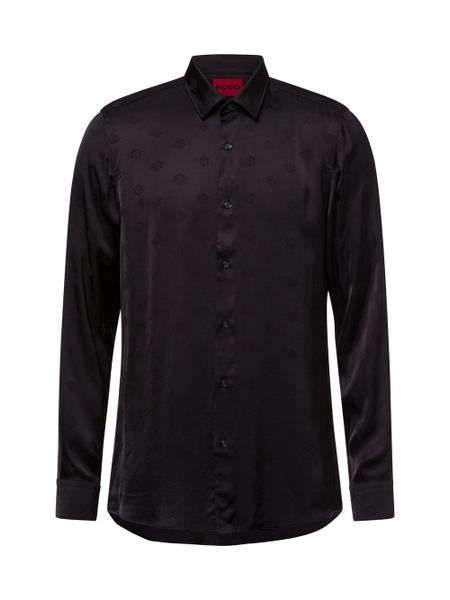 HUGO koszula casual - Elisha02 Mężczyźni Super Slim Fit wiskoza czarny, 39. Czarne koszule Hugo, m, z aplikacjami, z wiskozy, bez kołnierzyka, bez ramiączek. Za 399.95 zł.