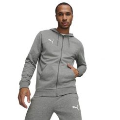Męska Bluza Z Kapturem Team Goal Casual Full Zip. Czarne bluzy z kapturem Puma, l, bez wzorów, z bawełny, z kapturem. Za 390.99 zł.