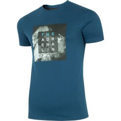 T-shirt męski TSM001 - granat. Szare t-shirty 4F, m, bez wzorów, bez kołnierzyka, bez ramiączek. Za 39.99 zł.