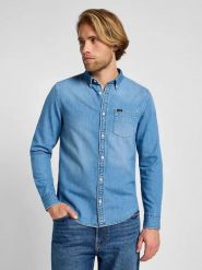LEE MĘSKA KOSZULA JEANSOWA BUTTON DOWN Bueller 112355641 L880008566. Koszule Lee, l, bez wzorów, z jeansu, bez kołnierzyka, bez ramiączek. Za 179.99 zł.