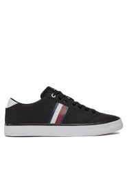 Tommy Hilfiger Sneakersy Th Hi Vulc Low Stripes Mesh FM0FM04946 Czarny. Czarne buty sportowe casual Tommy Hilfiger, bez wzorów, z materiału, bez zapięcia. Za 179.99 zł.