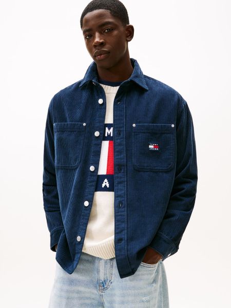 Tommy Jeans koszula sztruksowa Mężczyźni Comfort Fit Bawełna niebieski, S. Niebieskie koszule Tommy Jeans, m, bez wzorów, z bawełny, bez kołnierzyka, bez ramiączek. Za 429.95 zł.