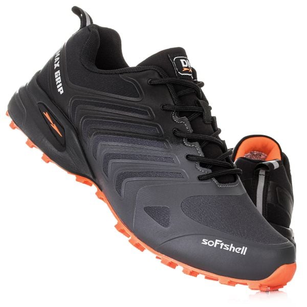 Buty męskie trekkingowe DK THANOS. Brązowe buty sportowe casual DK, bez wzorów, z softshellu, bez zapięcia. Za 169.00 zł.