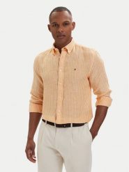 Tommy Hilfiger Koszula Bengal MW0MW42400 Pomarańczowy jasny Regular Fit. Brązowe koszule Tommy Hilfiger, m, bez wzorów, ze lnu, bez kołnierzyka, bez ramiączek. Za 489.99 zł.