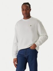 Calvin Klein Jeans Bluza LV04RC273G Biały Regular Fit. Białe bluzy Calvin Klein Jeans, m, bez wzorów, z bawełny, bez kaptura. Za 369.99 zł.