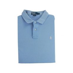 Second life - Koszulka polo z krótkim rękawem mężczyźni - Stan dobry. Niebieskie koszulki polo RALPH LAUREN, m, bez wzorów, bez kołnierzyka, bez ramiączek. Za 76.10 zł.