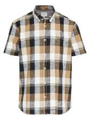 Camel Active Koszula - Regular fit - w kolorze czarno-jasnobrązowym rozmiar: XXL. Brązowe koszule Camel Active, xxl, bez wzorów, z bawełny, bez kołnierzyka, bez ramiączek. Za 126.99 zł.