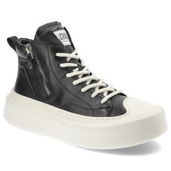Czarne Sneakersy John Doubare Skórzane Obuwie Męskie. Czarne buty sportowe casual John Doubare, bez wzorów, z gumy, bez zapięcia. Za 689.00 zł.