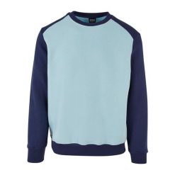 Sweatshirt okrągły dekolt Urban Classics 2-Tone Fake Raglan. Niebieskie bluzy Urban Classics, m, bez wzorów, z polaru, bez kaptura. Za 198.50 zł.