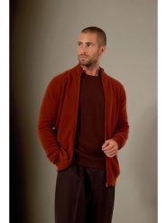 Perfect Cashmere Kaszmirowy kardigan "Cody" w kolorze ceglanym rozmiar: L. Pomarańczowe swetry rozpinane Perfect Cashmere, l, bez wzorów, z kaszmiru, bez kołnierzyka, bez ramiączek. Za 434.99 zł.