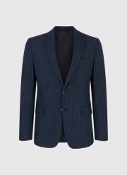 PAKO LORENTE – Granatowa marynarka garniturowa w prążki. Garnitury Pako Lorente, na ślub cywilny, m, bez wzorów. Za 999.99 zł.