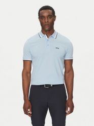 BOSS Polo Paddy 50469055 Błękitny Regular Fit. Niebieskie koszulki polo Boss, m, bez wzorów, z bawełny, bez kołnierzyka, bez ramiączek. Za 309.99 zł.