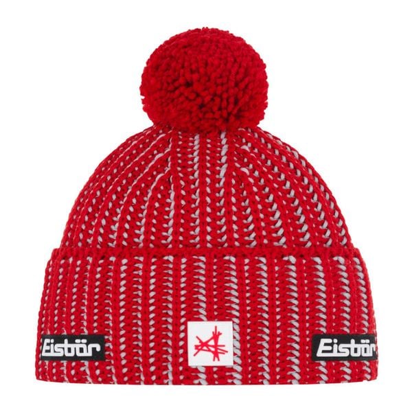 Czapka Eisbar Ronda Pompon MÜ SA. Czerwone czapki zimowe Eisbar, bez wzorów, z wełny. W wyprzedaży za 215.92 zł.