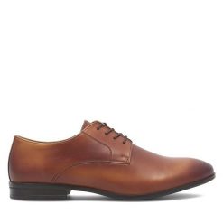 Półbuty Lasocki. Brązowe eleganckie półbuty Lasocki, bez wzorów, bez obcasa, bez zapięcia. Za 159.99 zł.