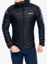 Kurtka puchowa męska Berghaus Tephra Stretch Reflect 2.0 Hoody. Czarne kurtki Berghaus, m, bez wzorów, z materiału, bez kaptura. Za 1,074.50 zł.