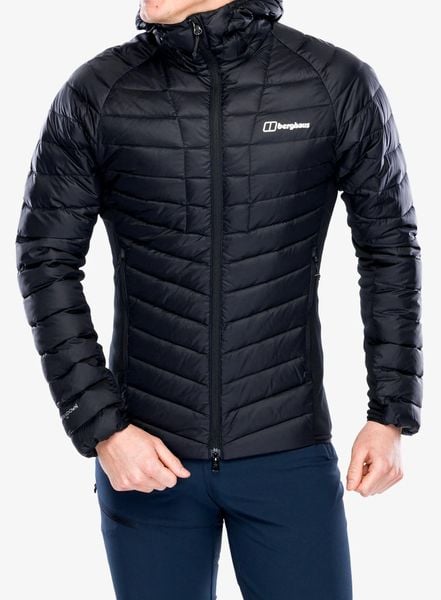 Kurtka puchowa męska Berghaus Tephra Stretch Reflect 2.0 Hoody. Czarne kurtki Berghaus, m, bez wzorów, z materiału, bez kaptura. Za 926.60 zł.
