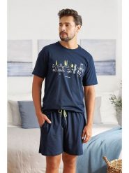 Doctor Nap Piżama w kolorze granatowym rozmiar: XL. Niebieskie piżamy Doctor Nap, xl, bez wzorów, z bawełny, bez ramiączek. Za 108.49 zł.