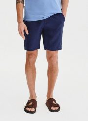 PAKO LORENTE - Lniane szorty męskie w kolorze granatowym. Szorty Pako Lorente, m, bez wzorów, ze lnu. Za 99.99 zł.