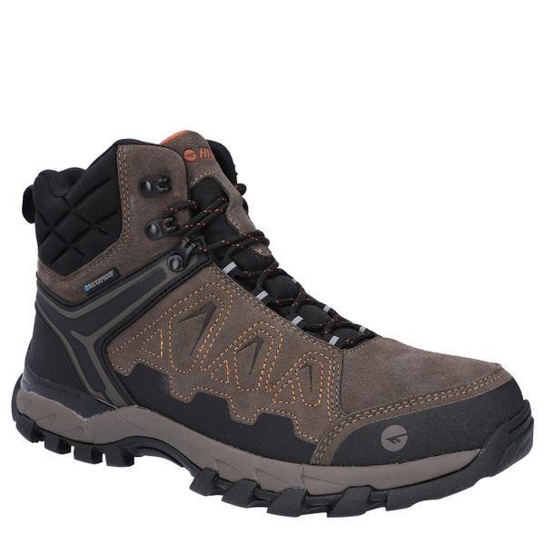 Buty trekkingowe Hi-Tec CHESTNUT ORANGE V LITE EXPLORER WP WODOODPORNE. Brązowe trekkingi Hi-tec, bez wzorów, bez zapięcia. W wyprzedaży za 359.00 zł.