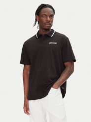 Just Cavalli Polo 78OAGT15 Czarny Regular Fit. Czarne koszulki polo Just Cavalli, m, bez wzorów, z bawełny, bez kołnierzyka, bez ramiączek. Za 459.99 zł.