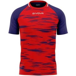 Koszulka Sportowa Givova Pixel Czerwona/Niebieska 2XS - Oddychająca i Lekka. Czerwone t-shirty sportowe Givova, bez wzorów, bez ramiączek, do piłki nożnej. Za 140.99 zł.