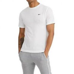 Koszulka sportowa męska Reebok Santo 3P. Białe t-shirty sportowe Reebok, bez wzorów, z bawełny, bez ramiączek, na fitness i siłownię. W wyprzedaży za 113.00 zł.