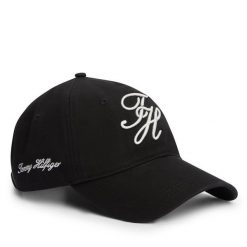 Czapka z daszkiem Tommy Hilfiger. Czarne czapki z daszkiem Tommy Hilfiger, bez wzorów. Za 209.99 zł.