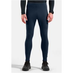 Legginsy Odlo Tights ESSENTIAL WARM. Niebieskie legginsy długie sportowe ODLO, s, bez wzorów, z dzianiny, do biegania. Za 339.99 zł.