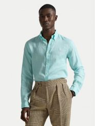Polo Ralph Lauren Koszula 710968915501 Turkusowy Slim Fit. Niebieskie koszule Polo Ralph Lauren, m, bez wzorów, ze lnu, bez kołnierzyka, bez ramiączek. Za 661.99 zł.
