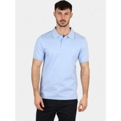 Koszulka polo męska Nautica Harlyn Slim Fit. Niebieskie koszulki polo Nautica, m, bez wzorów, bez kołnierzyka, bez ramiączek. Za 339.00 zł.