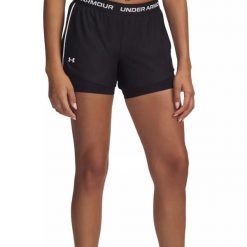 Spodenki 2W1 Under Armor Tech Play Up Spodenki Dorosłych. Czarne krótkie spodenki sportowe Under Armour, l, bez wzorów, z dzianiny. Za 291.99 zł.