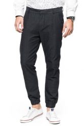 TOM TAILOR SPODNIE MĘSKIE VERNON TAPERED JOGGING PANTS BLACK. Czarne spodnie materiałowe Tom Tailor, l, bez wzorów, z materiału, eleganckie. W wyprzedaży za 59.99 zł.